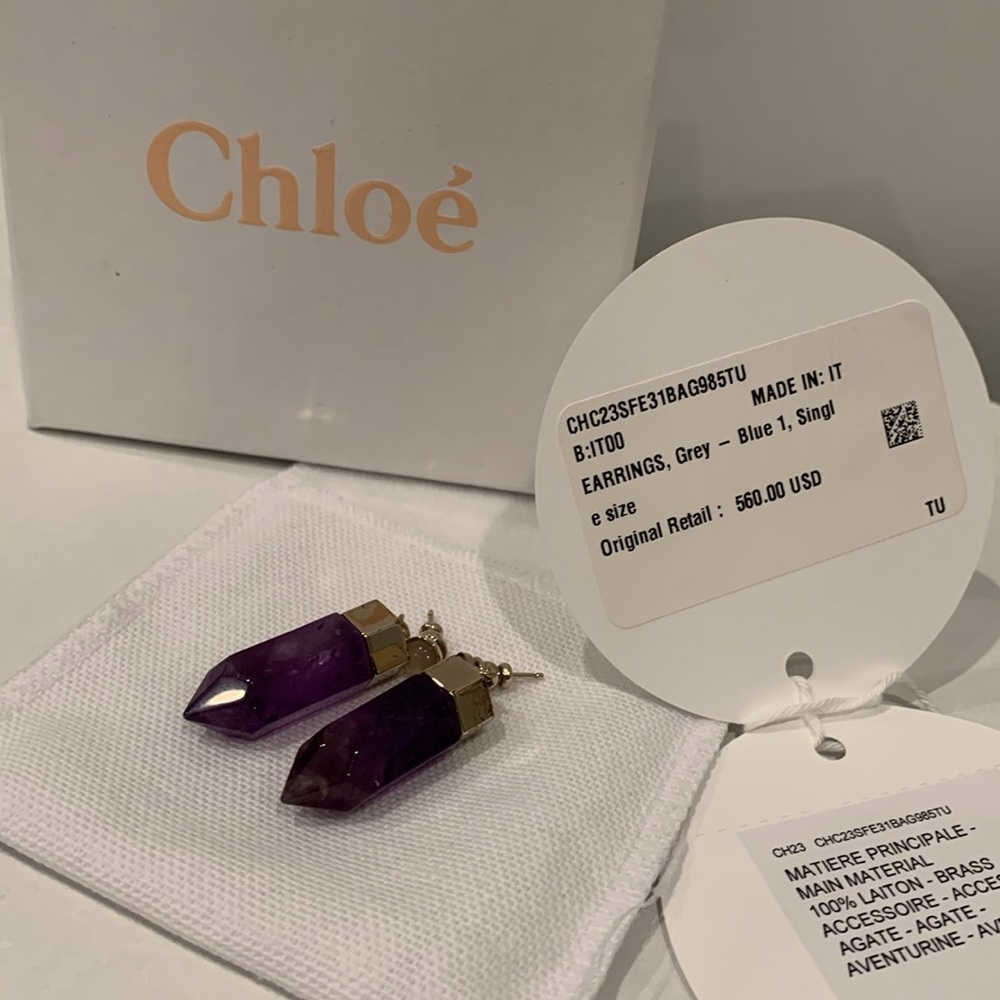Chloe Purple Agate Earrings
